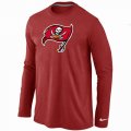 Wholesale Cheap Nike Tampa Bay Buccaneers Logo Long Sleeve T-Shirt Red