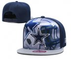 Cheap Cowboys Team Logo Navy Gray Adjustable Leather Hat TX