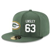 Cheap Green Bay Packers #63 Corey Linsley Snapback Cap NFL Player Green with White Number Stitched Hat