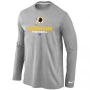 Wholesale Cheap Nike Washington Redskins Critical Victory Long Sleeve T-Shirt Grey