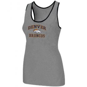 Wholesale Cheap Women\'s Nike Denver Broncos Heart & Soul Tri-Blend Racerback Stretch Tank Top Light Grey