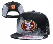 Cheap 49ers Team Logo Black White Adjustable Hat YD