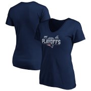 Wholesale Cheap New England Patriots Women's 2019 NFL Playoffs Bound Chip Shot V-Neck T-Shirt Navy