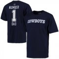 Wholesale Cheap Men's Dallas Cowboys Pro Line College Number 1 Dad T-Shirt Navy