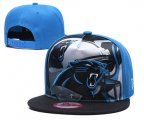 Cheap Panthers Team Logo Blue Black Adjustable Leather Hat TX