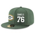 Cheap Green Bay Packers #76 Mike Daniels Snapback Cap NFL Player Green with White Number Stitched Hat