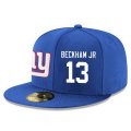 Cheap New York Giants #13 Odell Beckham Jr Snapback Cap NFL Player Royal Blue with White Number Stitched Hat