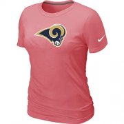 Wholesale Cheap Women's Nike Los Angeles Rams Pink Logo T-Shirt