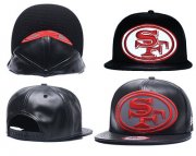 Cheap NFL San Francisco 49ers Team Logo Black Reflective Adjustable Hat A25