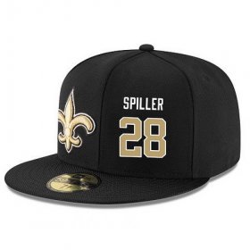 Cheap New Orleans Saints #28 B.W. Webb Snapback Cap NFL Player Black with Gold Number Stitched Hat