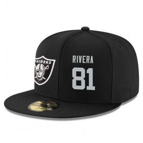 Cheap Oakland Raiders #81 Mychal Rivera Snapback Cap NFL Player Black with Silver Number Stitched Hat