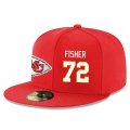 Cheap Kansas City Chiefs #72 Eric Fisher Snapback Cap NFL Player Red with White Number Stitched Hat