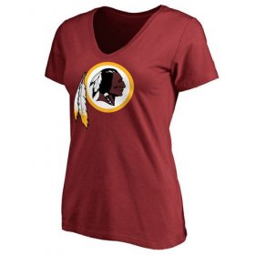 Wholesale Cheap Women\'s Washington Redskins Pro Line Primary Team Logo Slim Fit T-Shirt Red