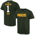 Wholesale Cheap Men's Green Bay Packers Pro Line College Number 1 Dad T-Shirt Green