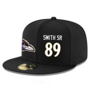 Cheap Baltimore Ravens #89 Steve Smith Sr Snapback Cap NFL Player Black with White Number Stitched Hat