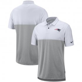 Wholesale Cheap New England Patriots Nike Sideline Early Season Performance Polo White Gray