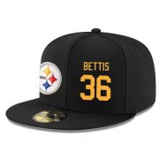 Cheap Pittsburgh Steelers #36 Jerome Bettis Snapback Cap NFL Player Black with Gold Number Stitched Hat