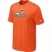 Wholesale Cheap Nike Miami Dolphins Authentic Logo NFL T-Shirt Orange