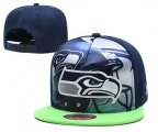 Cheap Seahawks Team Logo Navy Adjustable Leather Hat TX