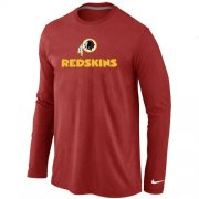 Wholesale Cheap Nike Washington Redskins Authentic Logo Long Sleeve T-Shirt Red