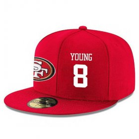 Cheap San Francisco 49ers #8 Steve Young Snapback Cap NFL Player Red with White Number Stitched Hat