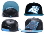 Cheap NFL Carolina Panthers Team Logo Black Reflective Adjustable Hat A102