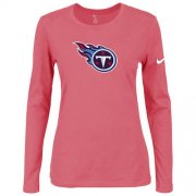 Wholesale Cheap Women's Nike Tennessee Titans Of The City Long Sleeve Tri-Blend NFL T-Shirt Pink