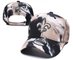 Cheap Saints Team Logo Cream Black Peaked Adjustable Fashion Hat YD