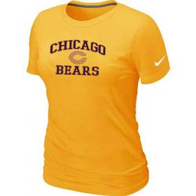 Wholesale Cheap Women\'s Nike Chicago Bears Heart & Soul NFL T-Shirt Yellow