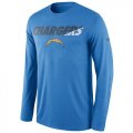 Wholesale Cheap Men's Los Angeles Chargers Nike Powder Blue Legend Staff Practice Long Sleeves Performance T-Shirt