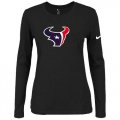 Wholesale Cheap Women's Nike Houston Texans Of The City Long Sleeve Tri-Blend NFL T-Shirt Black