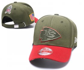 Cheap NFL Kansas City Chiefs Team Logo Olive Peaked Adjustable Hat SG101