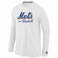 Wholesale Cheap New York Mets Long Sleeve MLB T-Shirt White