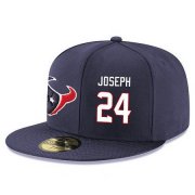 Cheap Houston Texans #24 Johnathan Joseph Snapback Cap NFL Player Navy Blue with White Number Stitched Hat