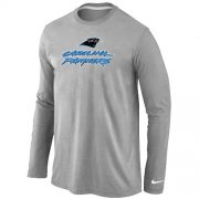 Wholesale Cheap Nike Carolina Panthers Authentic Logo Long Sleeve T-Shirt Grey