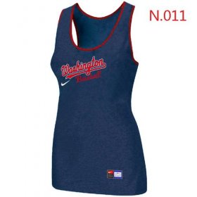 Wholesale Cheap Women\'s Nike Washington Nationals Tri-Blend Racerback Stretch Tank Top Blue