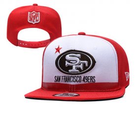 Cheap 49ers Team Logo White Red 2019 Draft Adjustable Hat YD