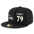 Cheap Baltimore Ravens #79 Ronnie Stanley Snapback Cap NFL Player Black with White Number Stitched Hat