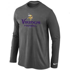 Wholesale Cheap Nike Minnesota Vikings Critical Victory Long Sleeve T-Shirt Dark Grey