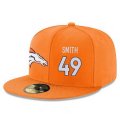 Cheap Denver Broncos #49 Dennis Smith Snapback Cap NFL Player Orange with White Number Stitched Hat