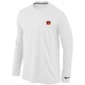 Wholesale Cheap Nike Cincinnati Bengals Sideline Legend Authentic Logo Long Sleeve T-Shirt White