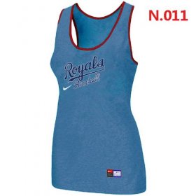 Wholesale Cheap Women\'s Nike Kansas City Royals Tri-Blend Racerback Stretch Tank Top Light Blue