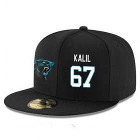 Cheap Carolina Panthers #67 Ryan Kalil Snapback Cap NFL Player Black with White Number Stitched Hat