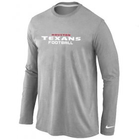 Wholesale Cheap Nike Houston Texans Authentic Font Long Sleeve T-Shirt Grey