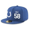 Cheap Indianapolis Colts #58 Trent Cole Snapback Cap NFL Player Royal Blue with White Number Stitched Hat