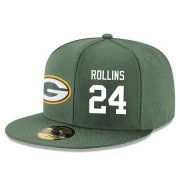 Cheap Green Bay Packers #24 Quinten Rollins Snapback Cap NFL Player Green with White Number Stitched Hat