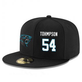 Cheap Carolina Panthers #54 Shaq Thompson Snapback Cap NFL Player Black with White Number Stitched Hat