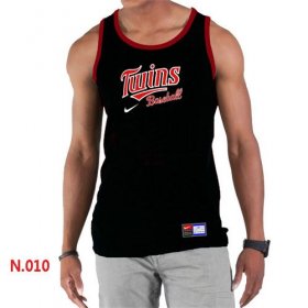 Wholesale Cheap Men\'s Nike Minnesota Twins Home Practice Tank Top Black