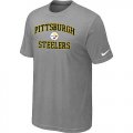 Wholesale Cheap Nike NFL Pittsburgh Steelers Heart & Soul NFL T-Shirt Light Grey