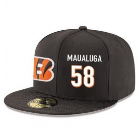 Cheap Cincinnati Bengals #58 Rey Maualuga Snapback Cap NFL Player Black with White Number Stitched Hat